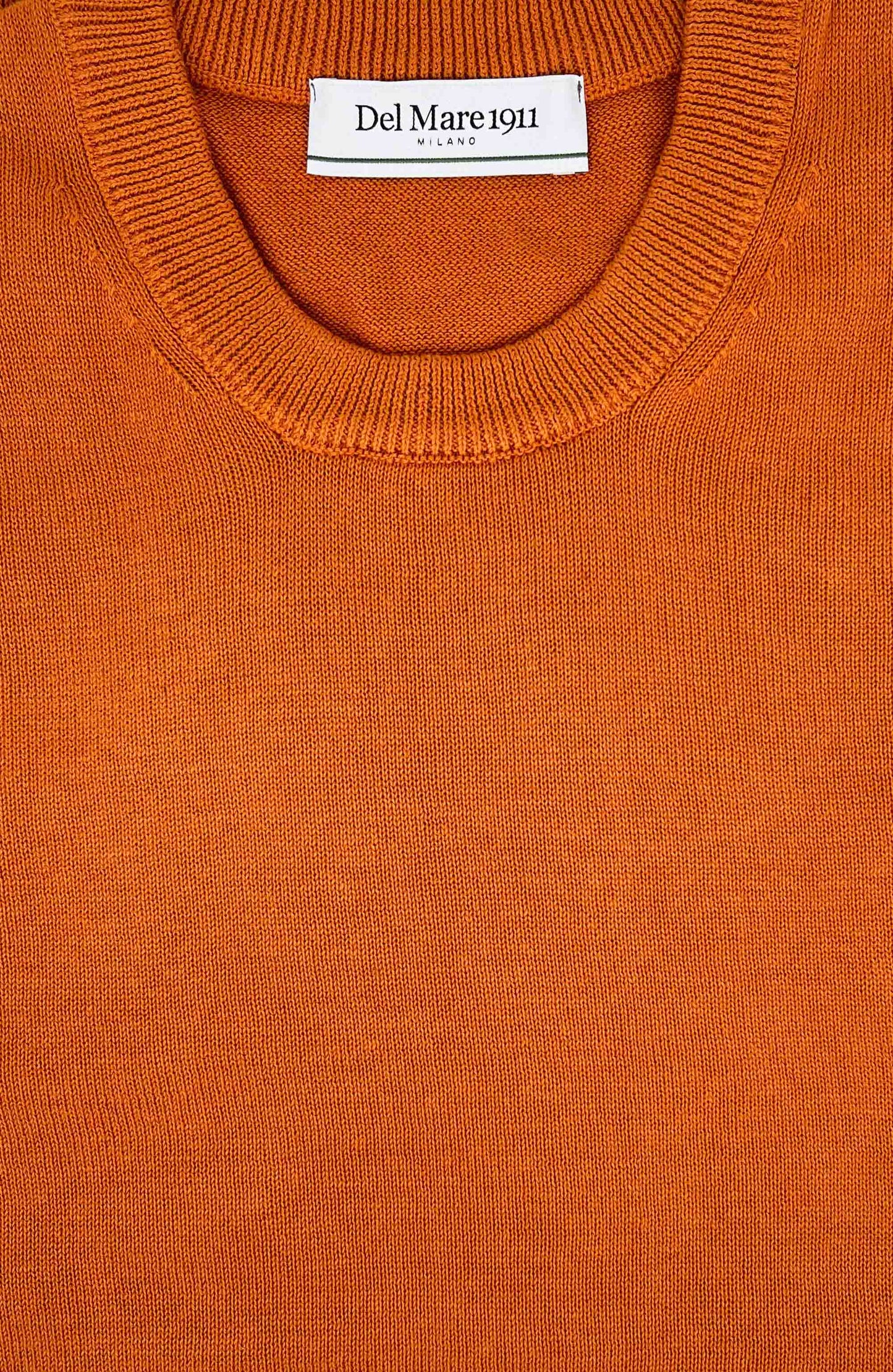 Girocollo uomo arancio in cotone particolare
