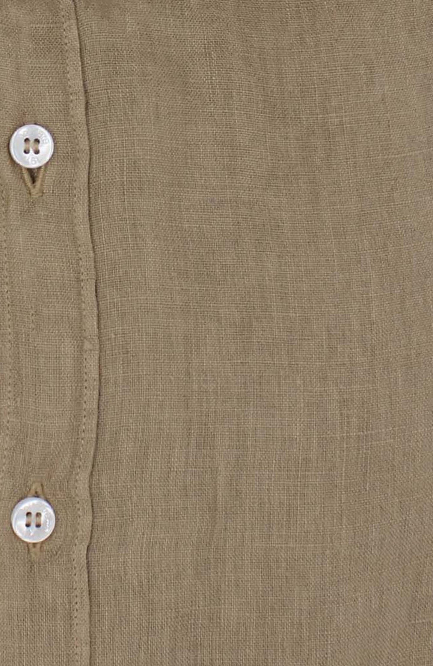 camicia uomo cammello in lino particolare