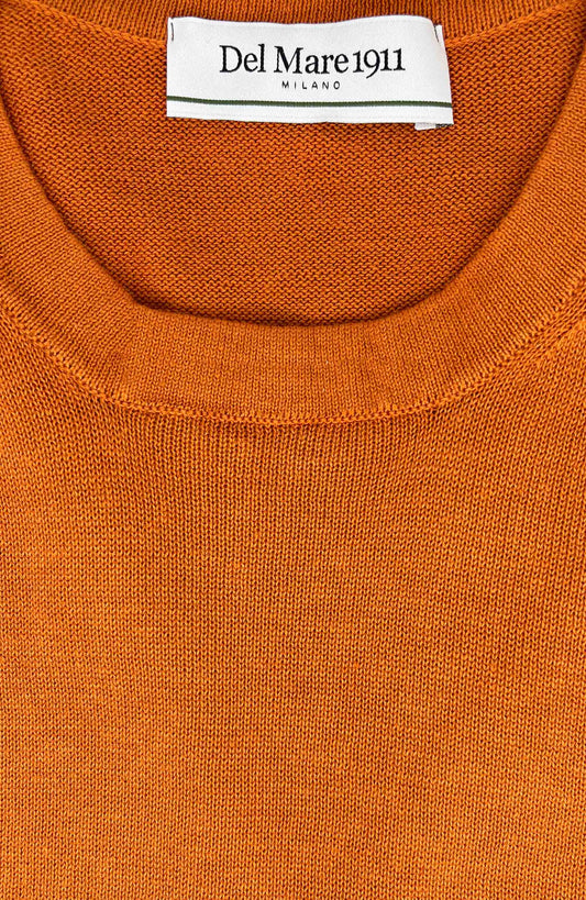 t-shirt uomo maglia in cotone arancio particolare