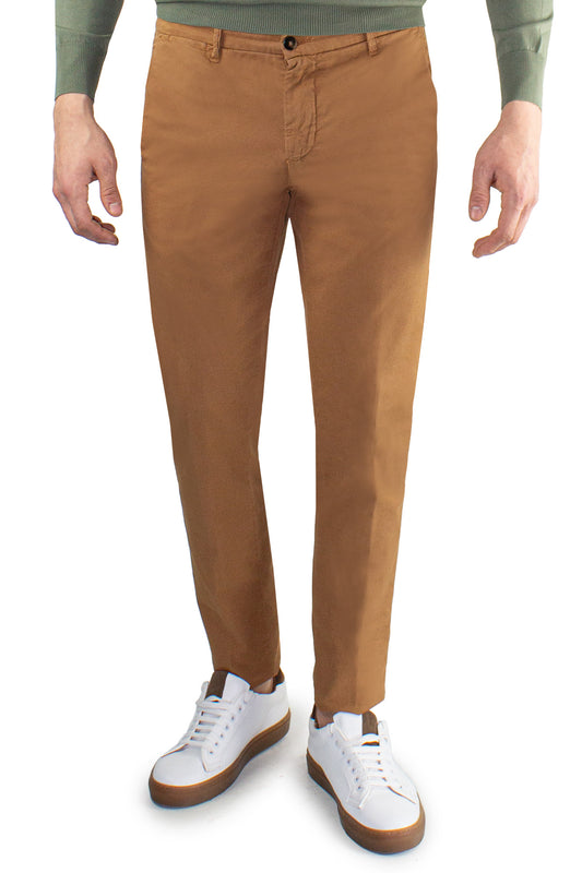 Chinos elasticizzati in misto lino