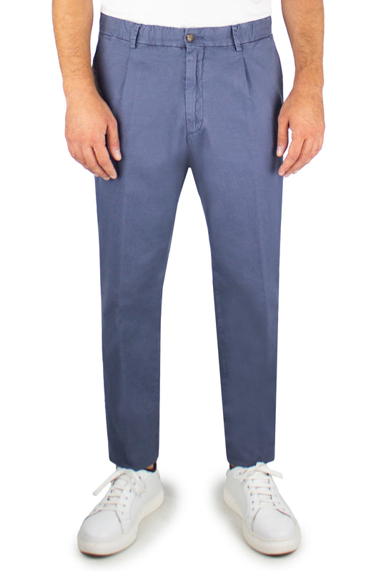 Chinos stretch in cotone e lino