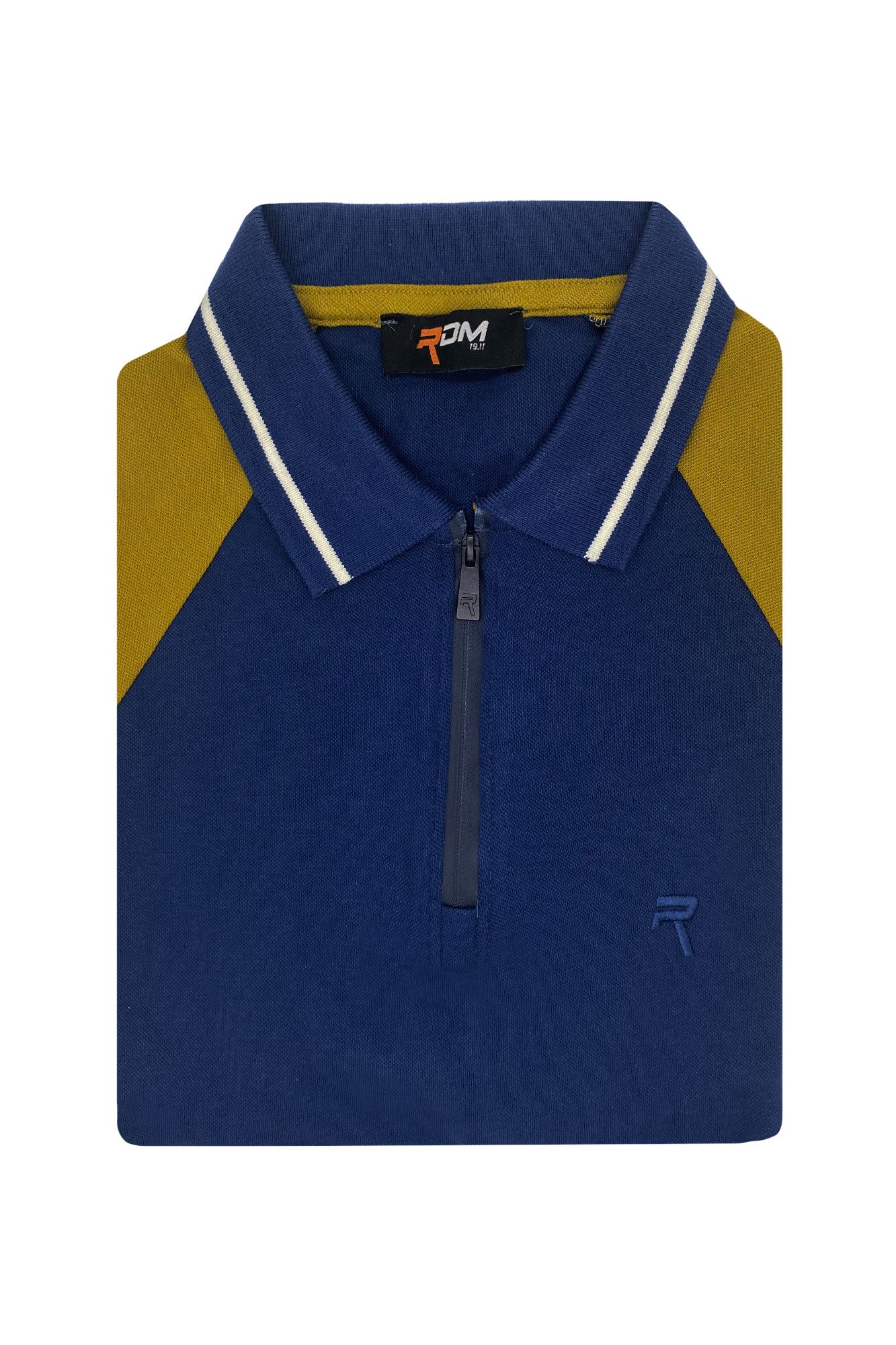 Polo con zip e maniche raglan