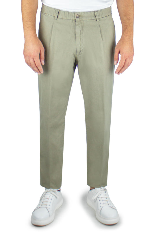 Chinos stretch in cotone e lino