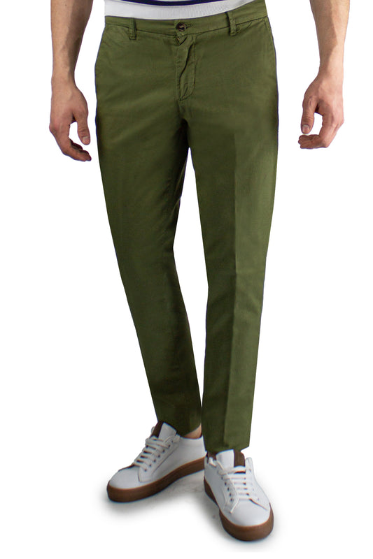 Chinos elasticizzati in misto lino