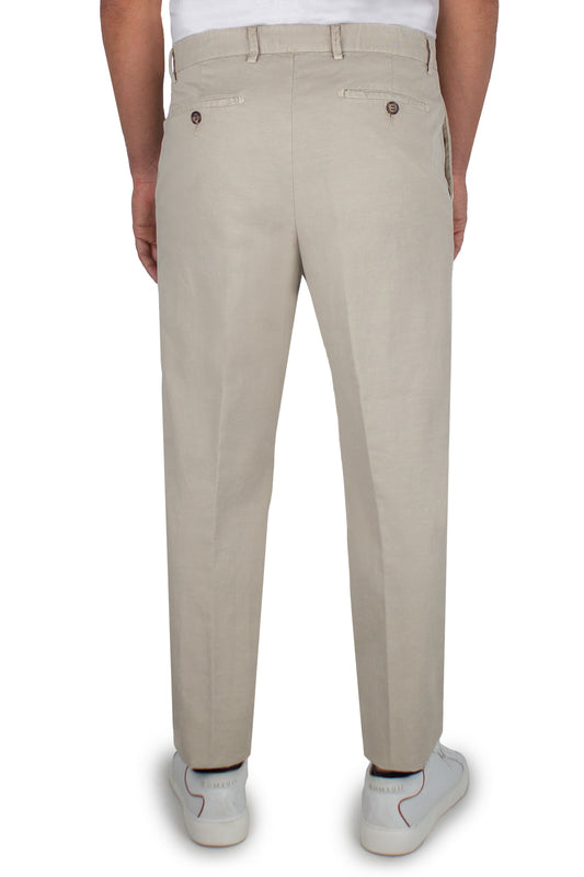 Chinos stretch in cotone e lino