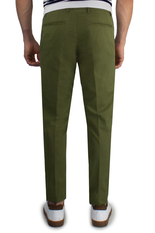 Chinos elasticizzati in misto lino