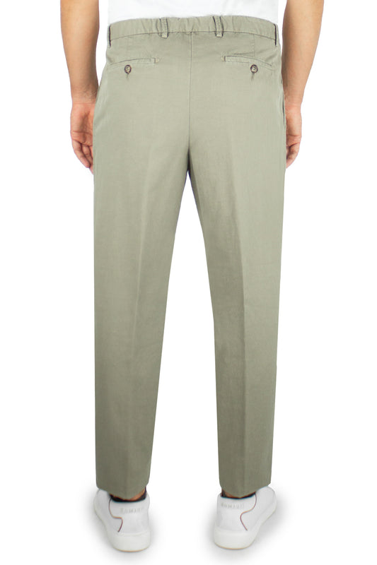 Chinos stretch in cotone e lino