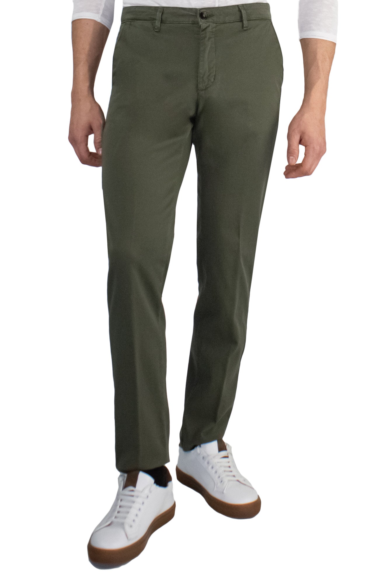 Pantalone chino in cotone stretch armatura