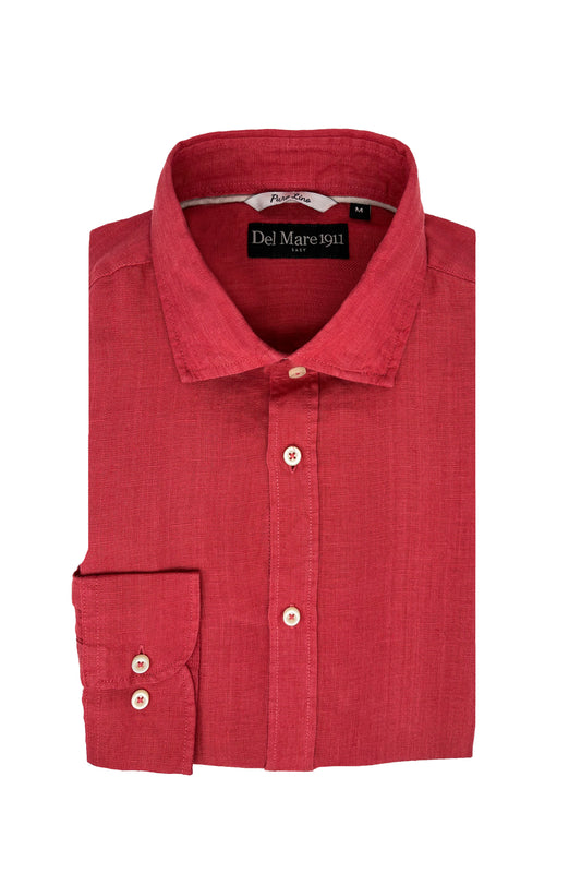 Camicia rossa in lino