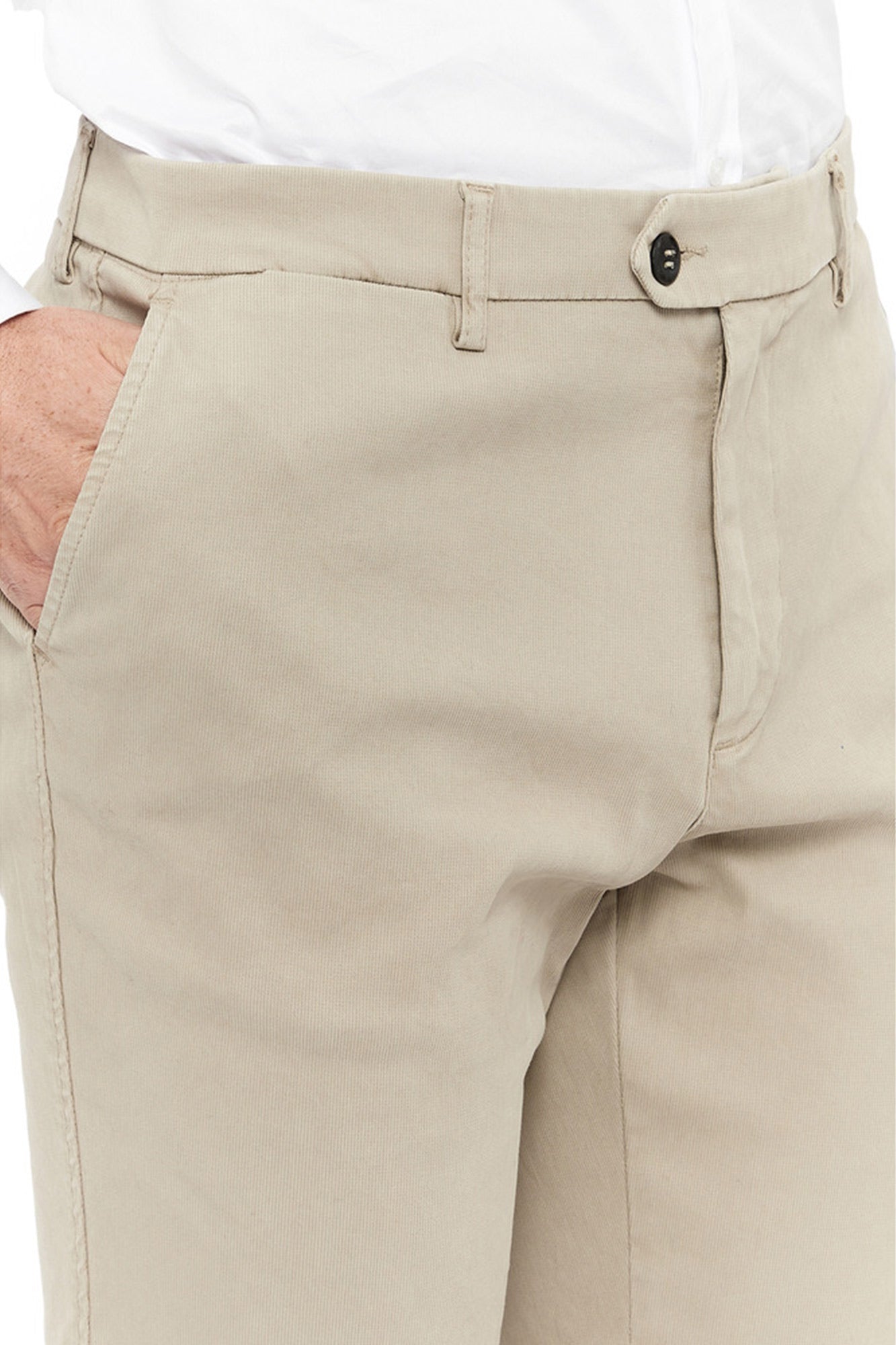 Pantaloni in cannetè di cotone stretch