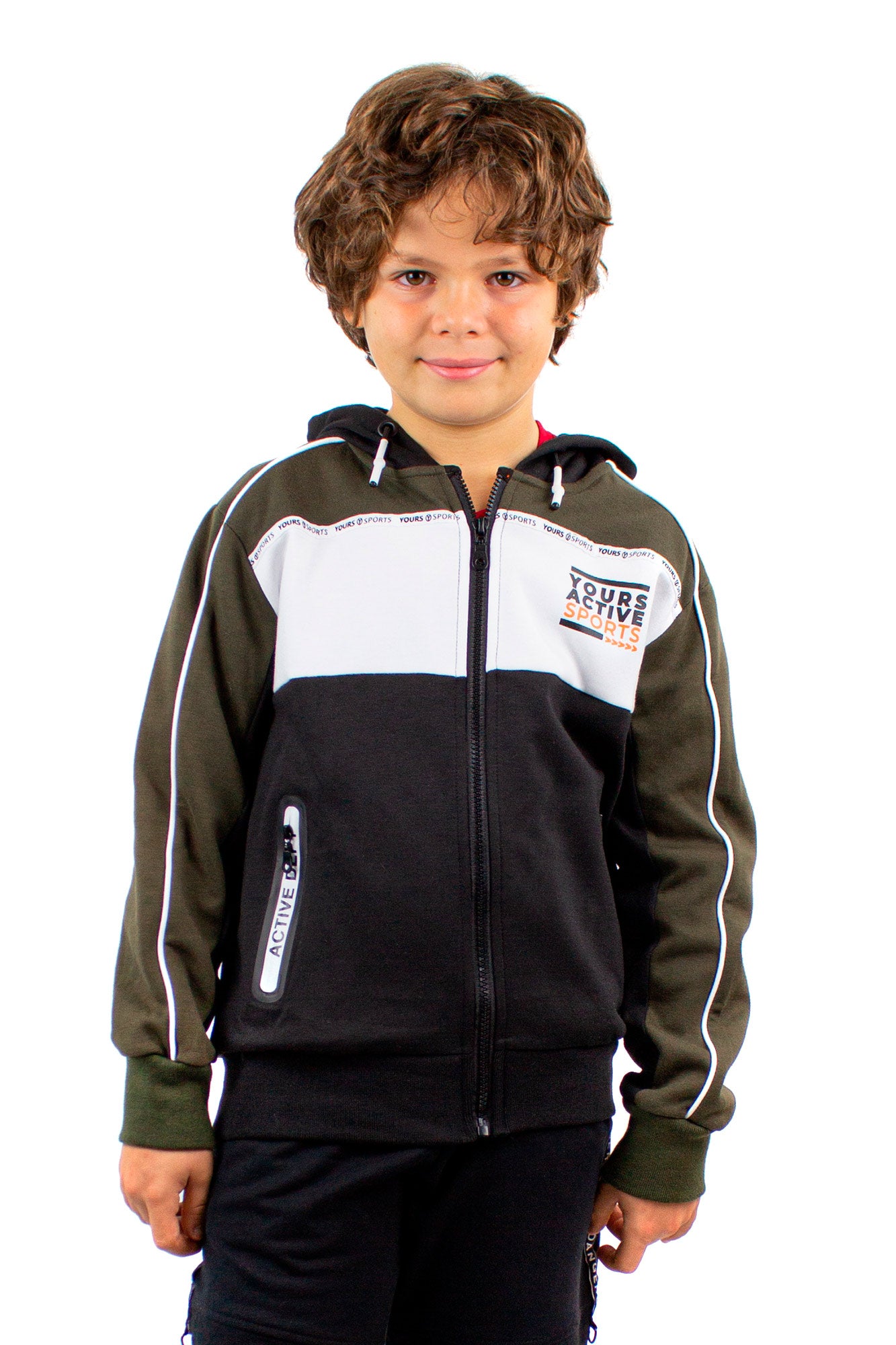 Felpa full-zip con bande