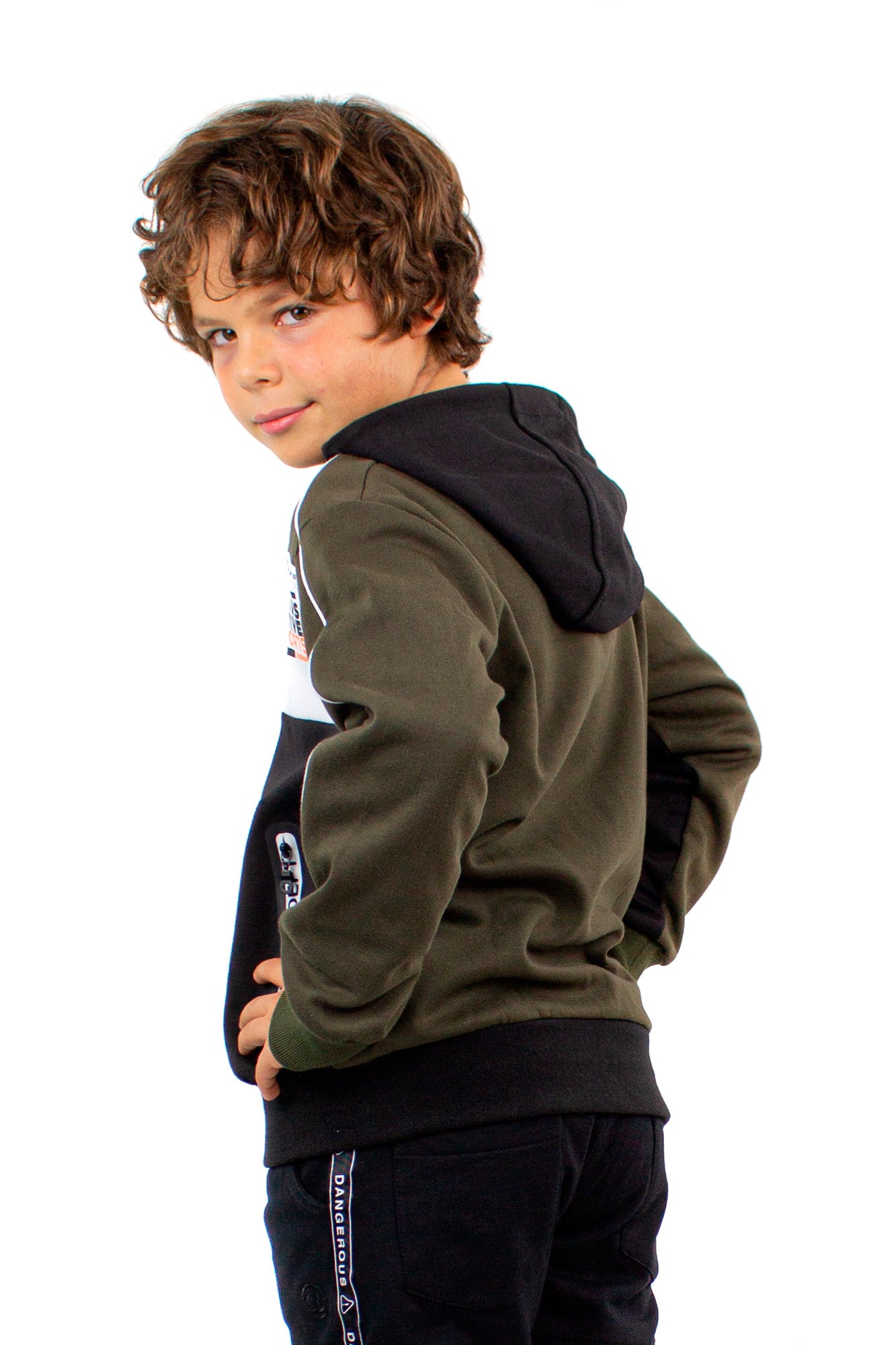 Felpa full-zip con bande